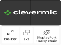 Видеостена 2x2 CleverMic 8KDP-W65-3.5-500 130"