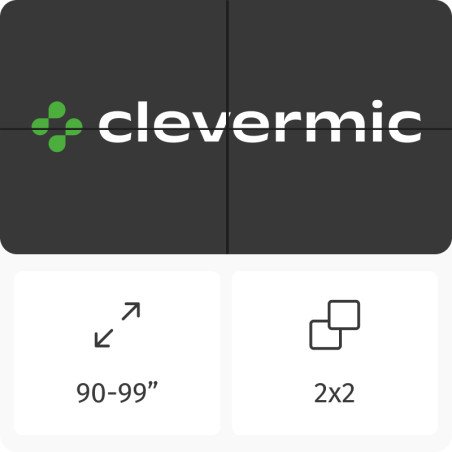 Видеостена 2x2 CleverMic W46-3.5-500 92"