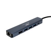 USB Type-C разветвитель 6 в 1 Acasis DS-7HN6M1 (1×HDMI, 3×USB-A, 1×RJ45, USB-C)