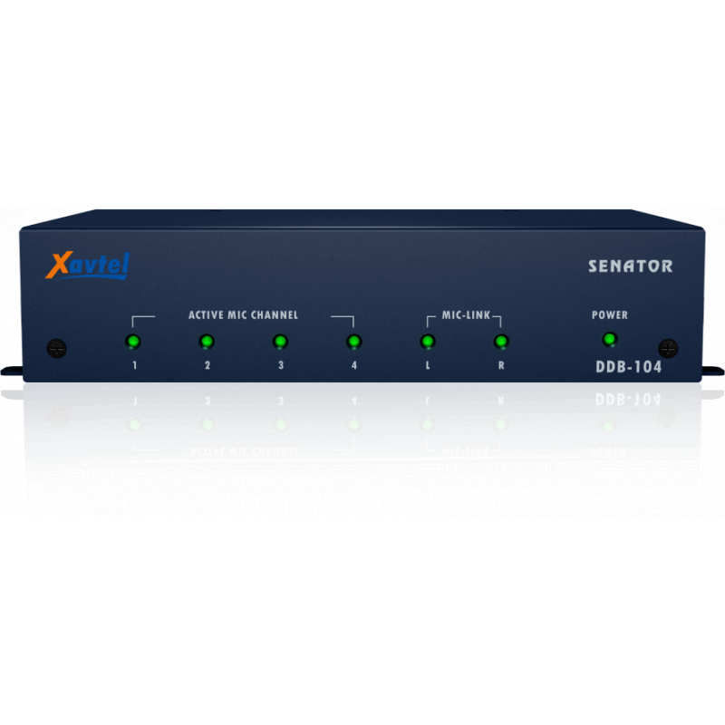 Цифровой директ-бокс для пультов делегатов Xavtel DDB104 Цифровой директ-бокс для пультов делегатов Xavtel DDB104