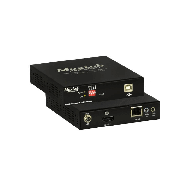 Удлинитель MuxLab проводной KVM HDMI over IP PoE Extender Kit 500770-RX/TX 