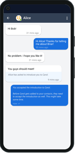 Интерфейс мобильного приложения Briar