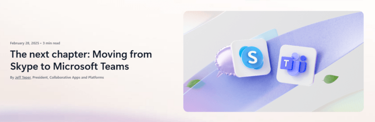 Объявление о переносе пользователей со Skype