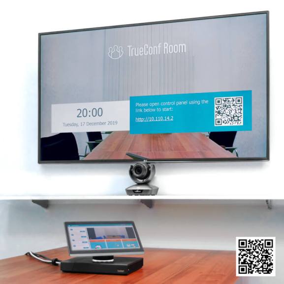 TrueConf Room запущенный на Lenovo ThinkSmart Hub 500