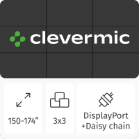 Видеостена 3x3 CleverMic DP-W55-3.5-500 165